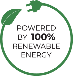 Powered By 100% Renewable Energy