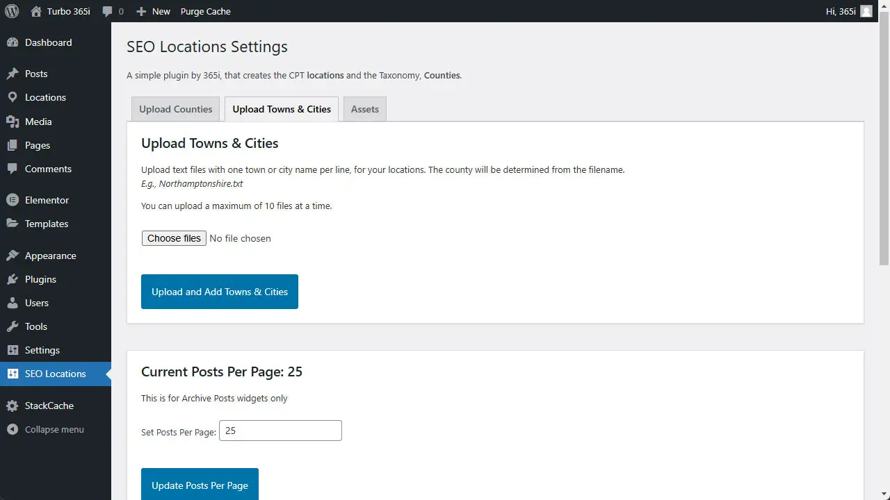 Bulk upload locations which auto create counties for you