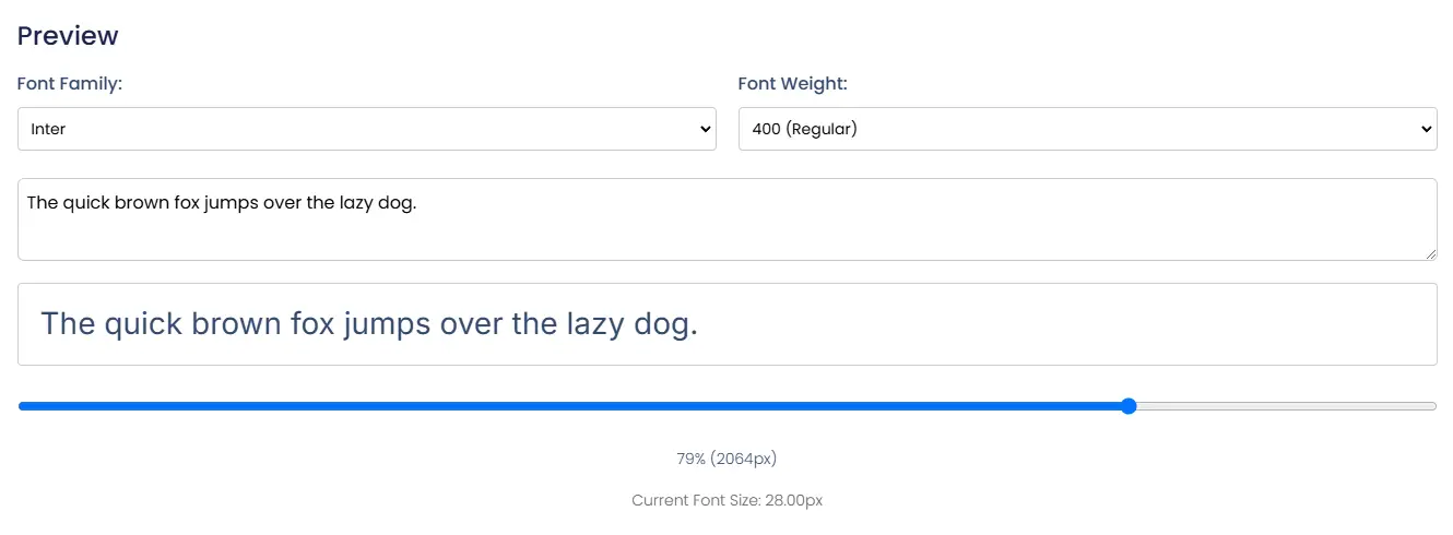 Font-size Clamp() Generator Preview Options