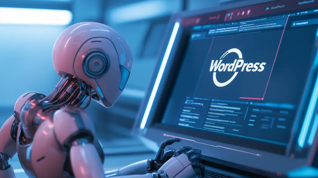AI Robot updating a wordpress website