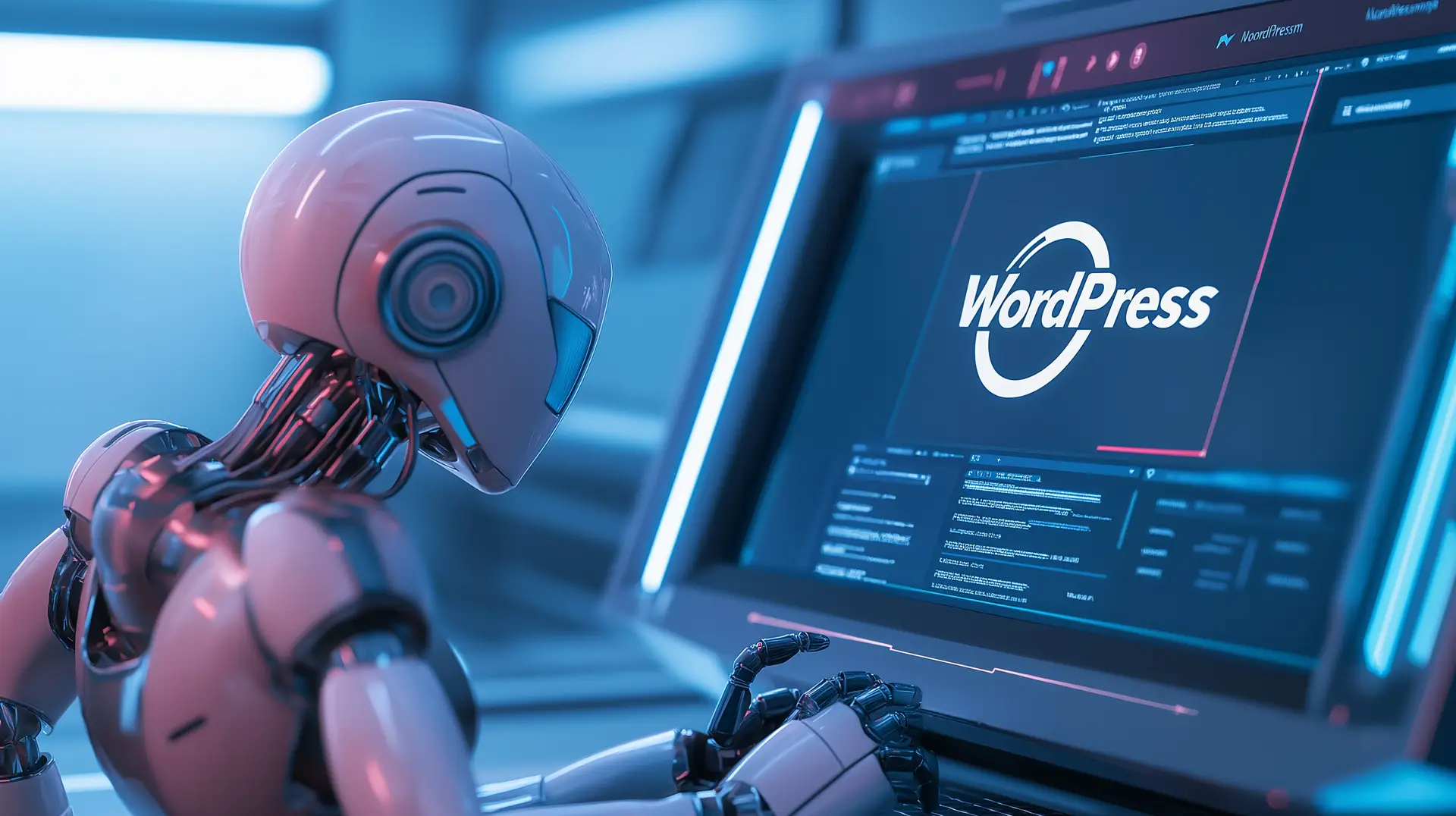AI Robot updating a wordpress website