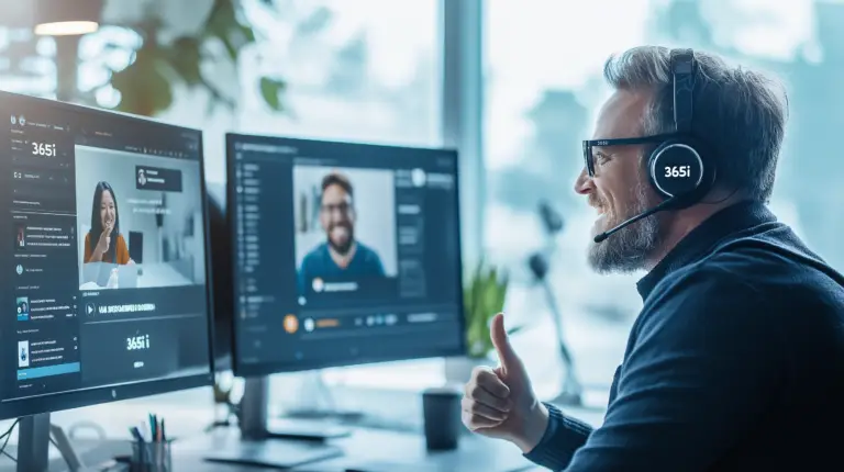 Thumbs up during web hosting support call at 365i
