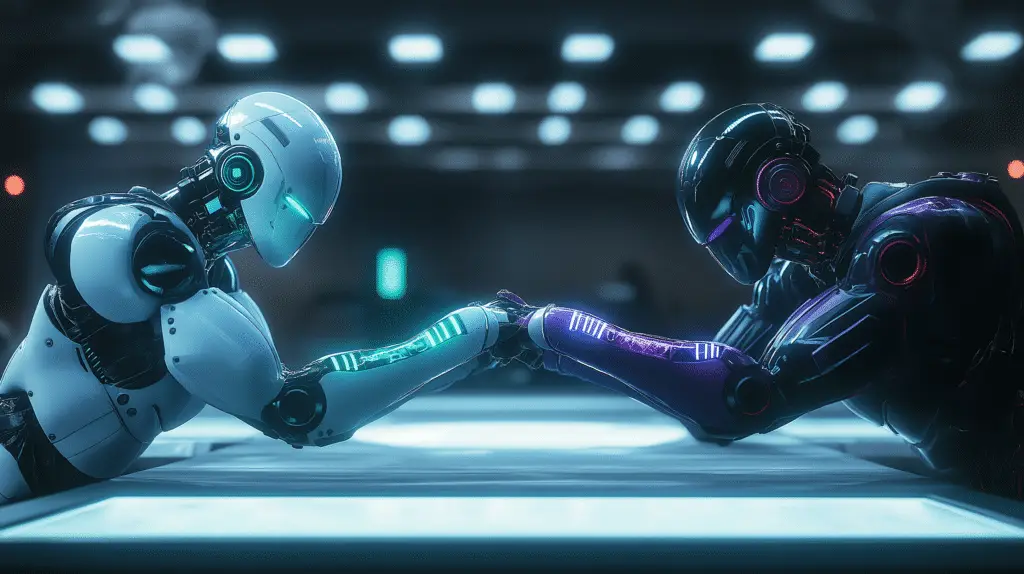 The best AI Tools as robots arm wrestling