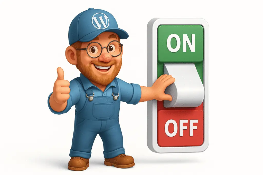 WordPress Maintenance Man Switching Off