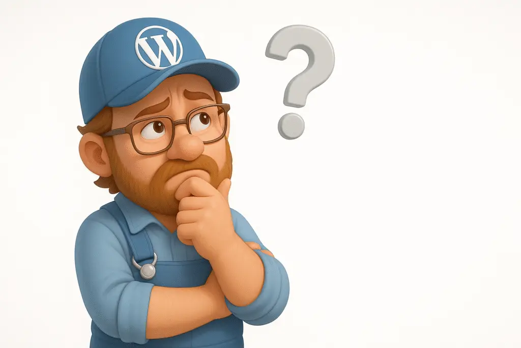 WordPress Maintenance Man Thinking about Elementor