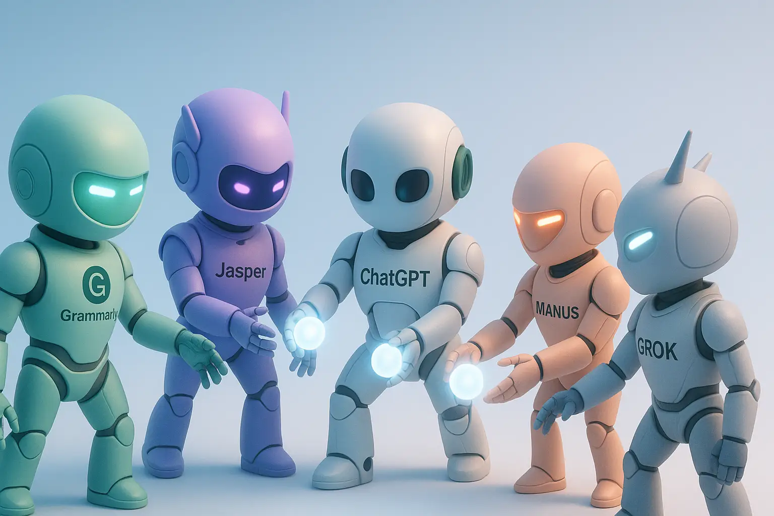 Grammarly, Jasper, ChatGPT, Manus AI, and Grok AI